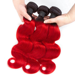 Red Hair Bundles Ruby Red Body Wave Human Hair Weave | SULMY.