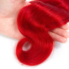 Red Human Hair Bundles Body Wave Dark Roots | SULMY.