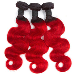 Red Hair Bundles Ruby Red Body Wave Human Hair Weave | SULMY.