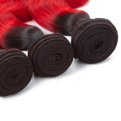 Red Hair Bundles Ruby Red Body Wave Human Hair Weave | SULMY.