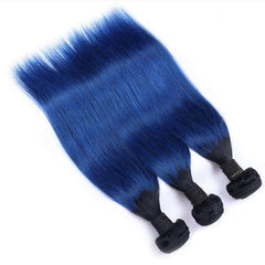 Royal Blue Bundles Straight Human Hair Dark Roots | SULMY.