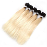 Ombre 613 Bundles With Frontal Straight Blonde Human Hair Dark Roots | SULMY.