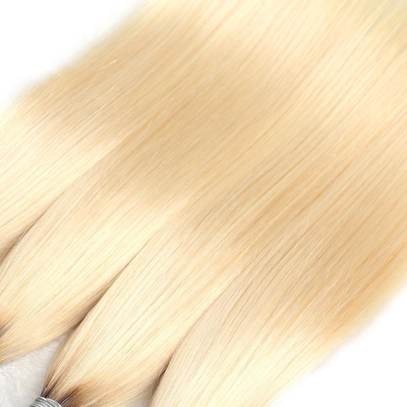 Black Roots 613 Bundles With Closure Straight Ombre Blonde Human Hair | SULMY.