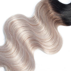 Silver Grey Hair Weave 1 Bundle Dark Roots | SULMY.