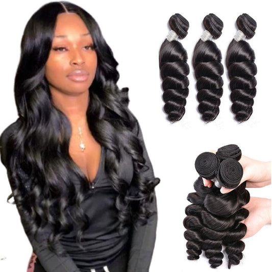 3 Bundles Deal Loose Wave Brazilian Virgin Human Hair Weave Bundles | SULMY.