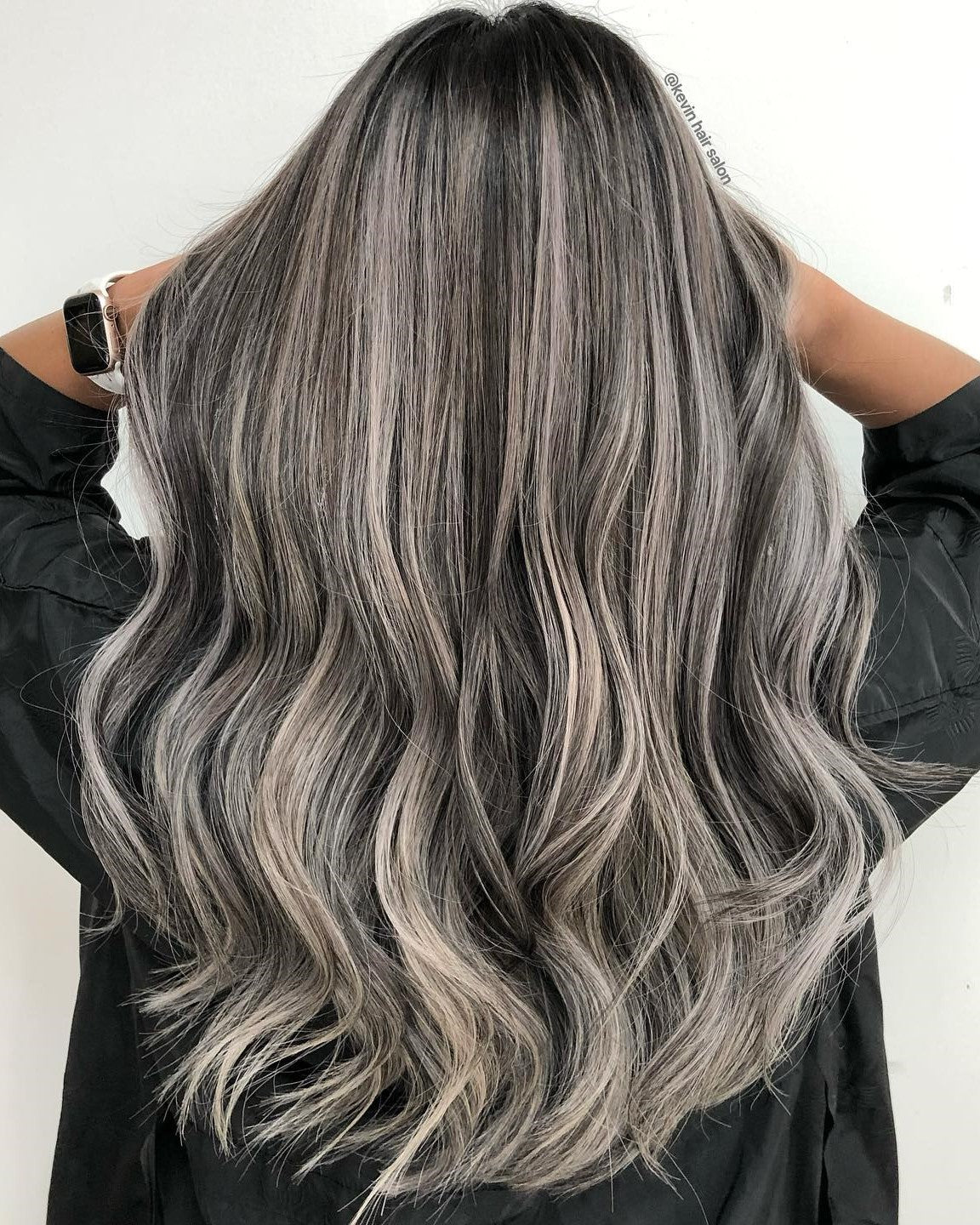 Wavy Salt and Pepper Wigs 100% Real Human Hair for Caucasian Women