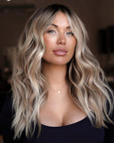 Dimensional Ash Blonde Wigs 100% Real Human Hair for Caucasian Women