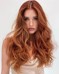 Autumn-Ready Pumpkin Spice Wigs 100% Real Human Hair for Caucasian Women