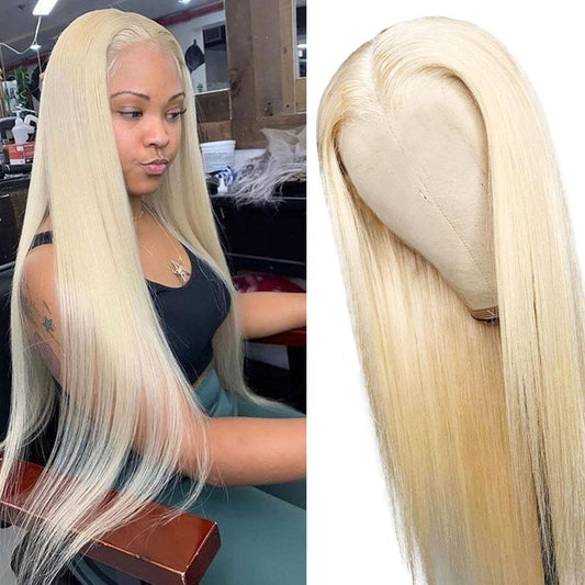 613 Wigs Human Hair Light Blonde Straight Lace Front Colored Wigs SULMY | SULMY.