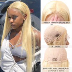 613 Wigs Human Hair Light Blonde Straight Lace Front Colored Wigs SULMY | SULMY.