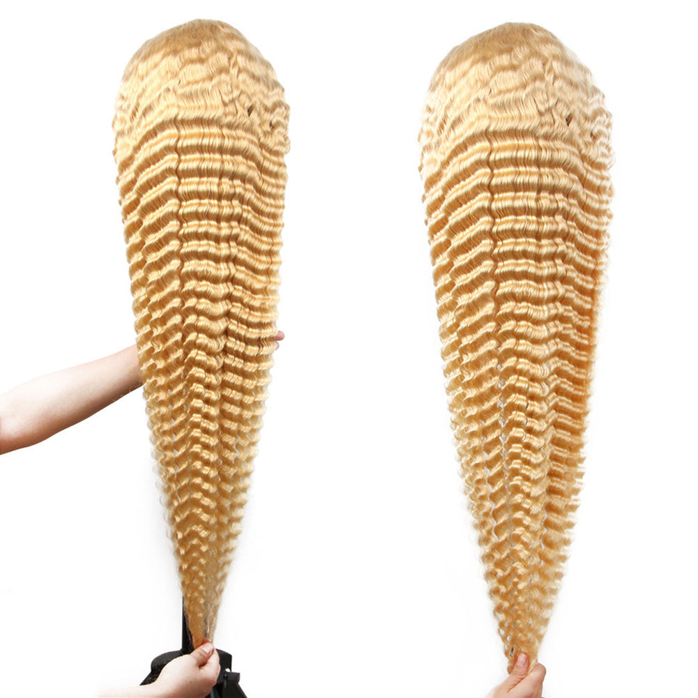 613 Blonde Deep Wave Wig 100% Real Human Hair