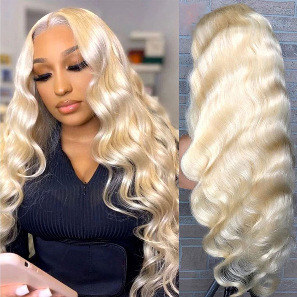 613 Blonde Lace Front Wavy Wigs 100% Real Human Hair