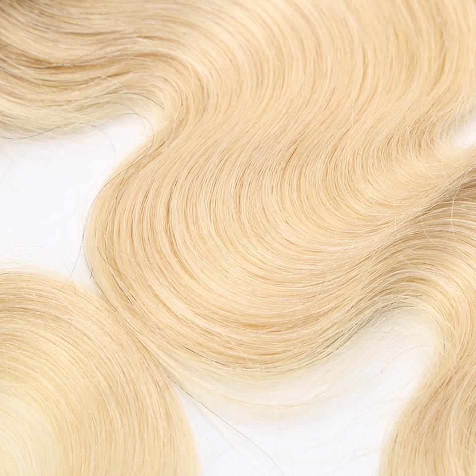 Ombre Blonde Hair Weave 1 Bundles Human Hair Dark Roots Body Wave | SULMY.
