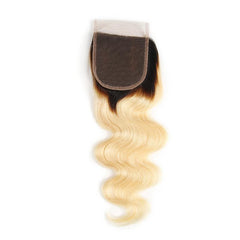 Black Roots Blonde Bundles With Closure Body Wave 613 Human Hair | SULMY.