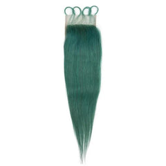 Emerald Green Human Hair Weaving Bundles with Closure Brazilian Hair Extensions