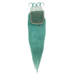 Emerald Green Human Hair Weaving Bundles with Closure Brazilian Hair Extensions