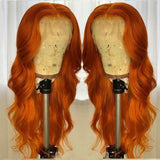 SULMY Copper Red Lace Front Wig Human Hair Long Wavy Ginger Orange Wigs | SULMY.