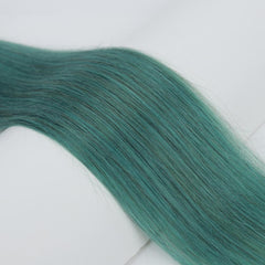 Green Human Hair Weaving Bundles Emerald Green Brazilian Hair Extensions