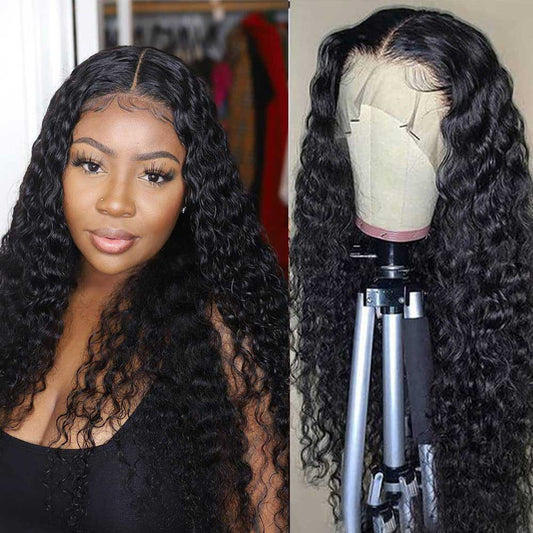 SULMY HD Lace Frontal Wig Deep Curly Transparent Human Hair Wigs