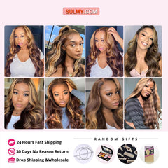 Highlighted Hair Weave Bundles With Brown Blonde Highlights Body Wave | SULMY.