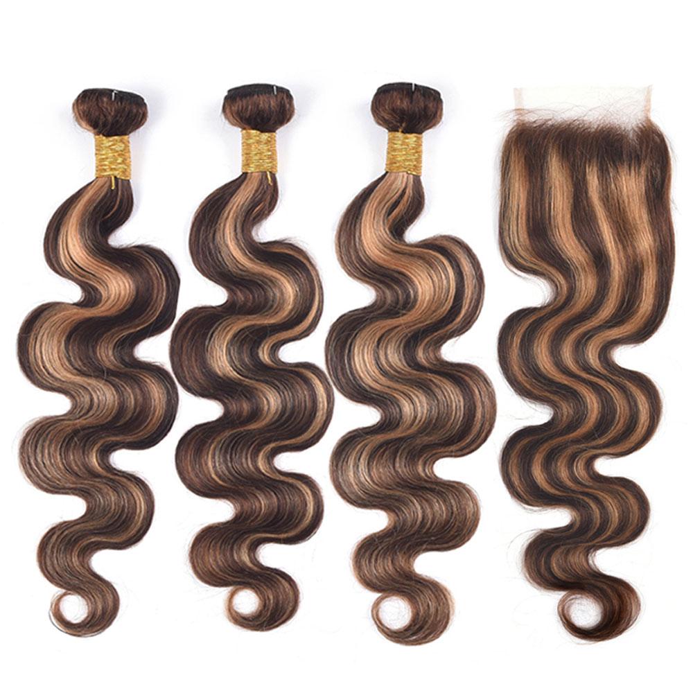 Honey Blonde Highlight Bundles With Closure Body Wave | SULMY.