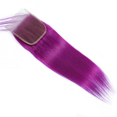Purple Bundles With Closure Straight Dark Purple Weave With Closure