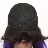 Purple Wig with Bangs #1b/purple Ombre Human Hair Wigs with Dark Roots