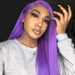 Purple Wigs Human Hair Purple Lace Front Colored Wigs SULMY | SULMY.