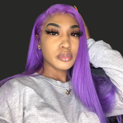 Purple Wigs Human Hair Purple Lace Front Colored Wigs SULMY | SULMY.