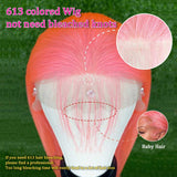 SULMY Light Pink Colored Human Hair Wigs