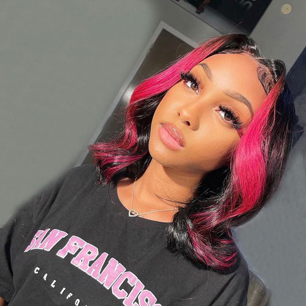 Pink wig deals on black girl