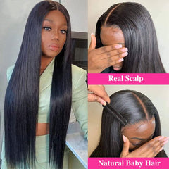 V Part Wig 100% Real Human Hair Straight