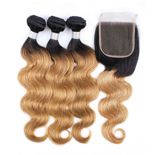 Sulmy 3 Bundles With Closure 1b #27 Ombre body wave Brazilian Hair Weave | SULMY.
