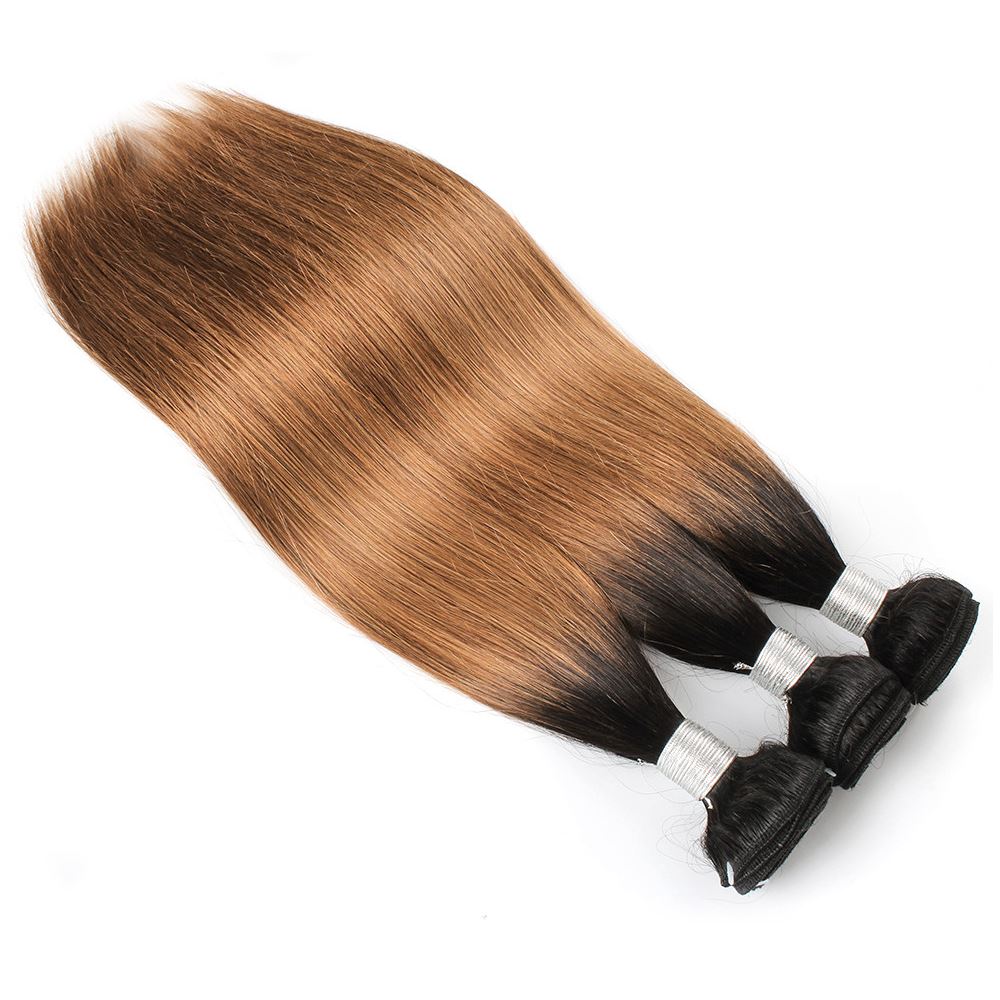 Sulmy 3 Bundles With Closure 1b #30 Ombre straight Brazilian Hair Weave | SULMY.