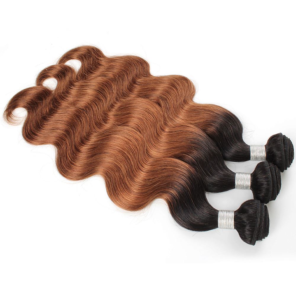 Sulmy 3 Bundles With Frontal Closure 1b #30 Ombre body wave Brazilian Hair Weave | SULMY.
