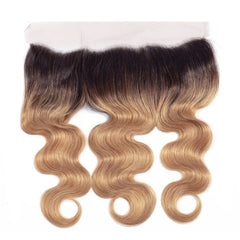 Sulmy 3 Bundles With Frontal Closure 1b #27 Ombre body wave Brazilian Hair Weave | SULMY.
