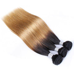 Sulmy 3 Bundles With Closure 1b #27 Ombre Straight Brazilian Hair Weave | SULMY.