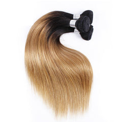 Sulmy 3 Bundles With Frontal Closure 1b #27 Ombre Straight Brazilian Hair Weave | SULMY.