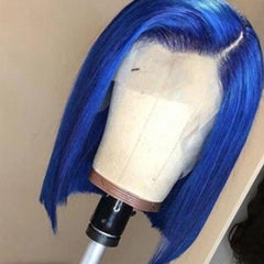 Royal Blue Bob Lace Front Wig Colored Short Human Hair Wigs -SULMY | SULMY.