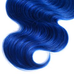 Royal Blue Ombre Bundles With Frontal Remy Human Hair Electric Blue Hair Weave Dark Roots | SULMY.