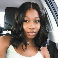 Middle Part Closure Bob Wigs 4x4 Glueless Human Hair Lace Wigs Pre-plucked 180% Density -SULMY | SULMY.