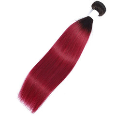 Ombre Burgundy Bundles Straight Hair Weave Dark Roots | SULMY.