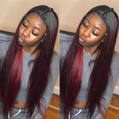 Ombre 99j Hair Bundles With Closure Dark Roots 99j Hair Weave | SULMY.