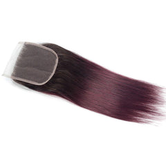 Ombre 99j Hair Bundles With Closure Dark Roots 99j Hair Weave | SULMY.