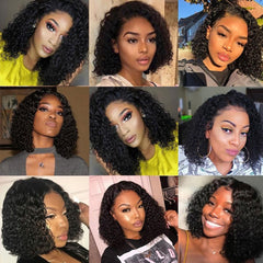 SULMY Closure Bob Wigs Human Hair Free Part Lace Wigs -Jerry Curls | SULMY.