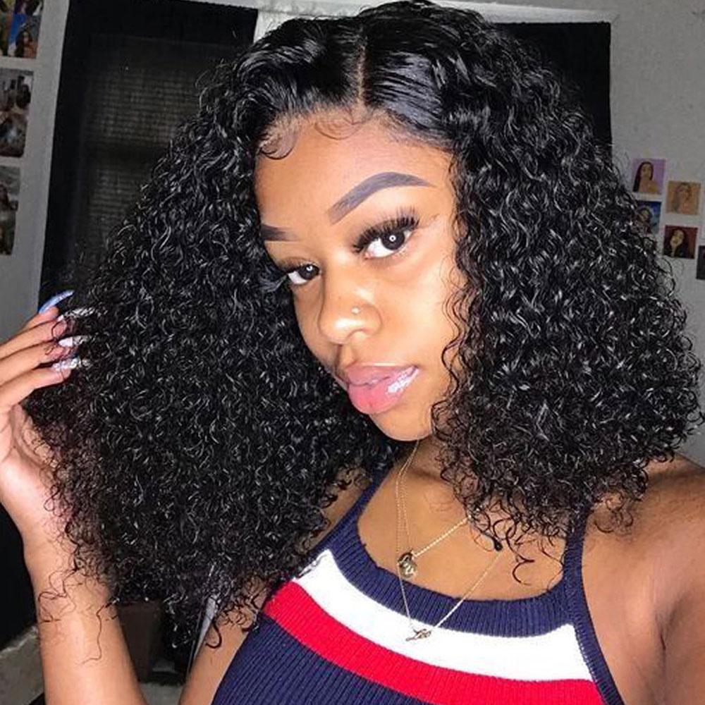 SULMY Closure Bob Wigs Human Hair Free Part Lace Wigs -Jerry Curls | SULMY.