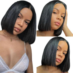 SULMY Closure Bob Wigs Human Hair Free Part Lace Wigs -Silky Straight | SULMY.