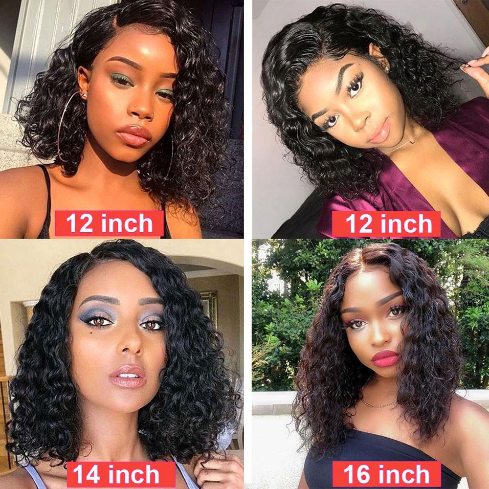 Wet And Wavy Bob Human Hair Frontal Wigs Short 4x4 Lace Front Wigs Pre-plucked 180% Density -SULMY | SULMY.