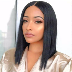 Middle Part Closure Bob Wigs 4x4 Glueless Human Hair Lace Wigs Pre-plucked 180% Density -SULMY | SULMY.