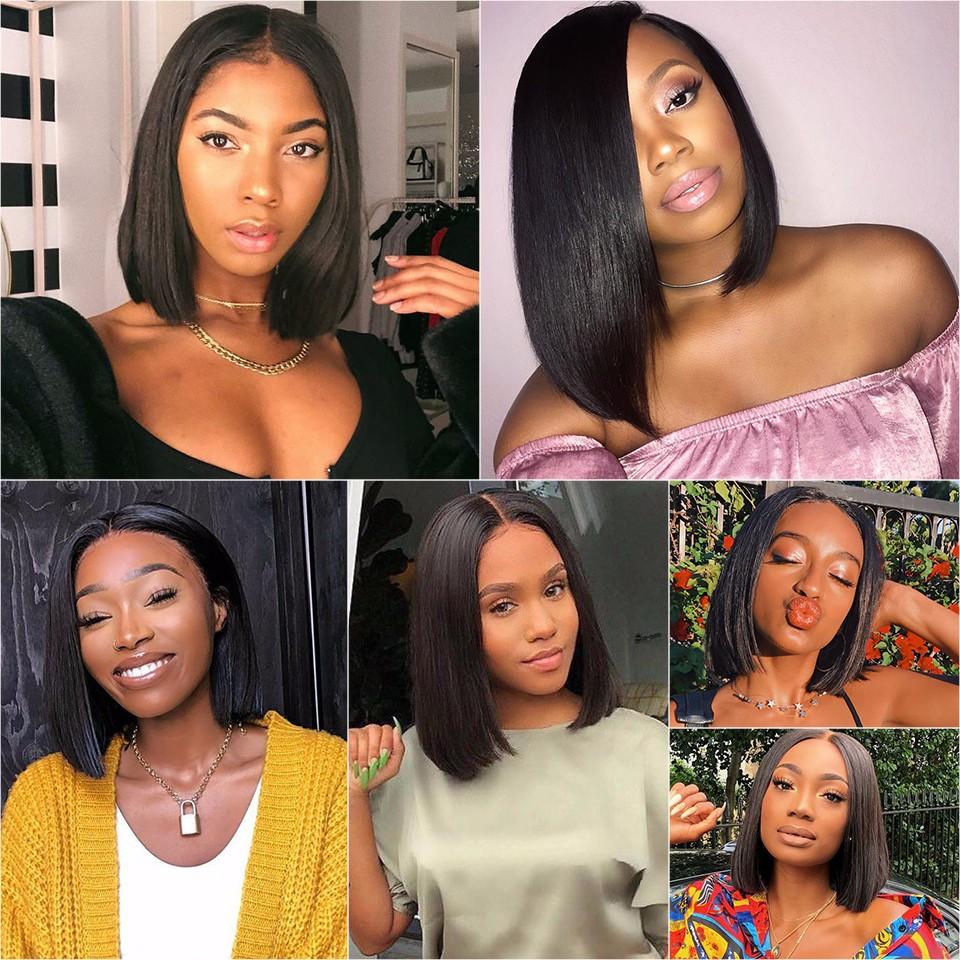 Wet And Wavy Bob Human Hair Frontal Wigs Short 4x4 Lace Front Wigs Pre-plucked 180% Density -SULMY | SULMY.